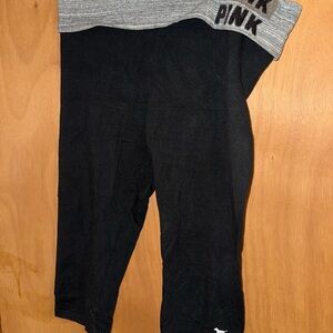 Victoria's Secret Black and Gray Leggings Athletic Stretch